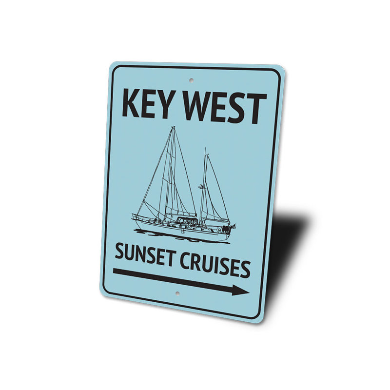 Enseigne en aluminium Key West Sunset, H 14 po x l 10 po x P 0,04 po