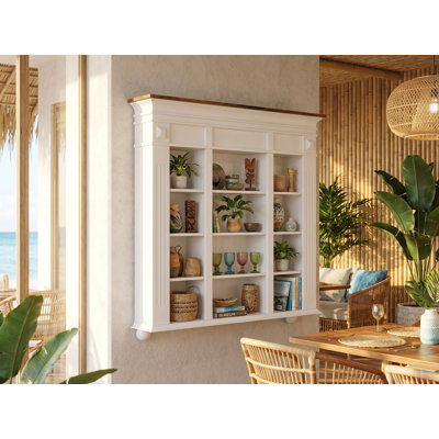 47.2'' Farmhouse Wall-Mounted Open Bookcase Display Shelf With 12 Cubbies