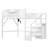 Queen Size Metal Loft Bed with Stairs, House-Shaped Guardrails and Wardrobe for Kids and Teens, White-472998142-472998143