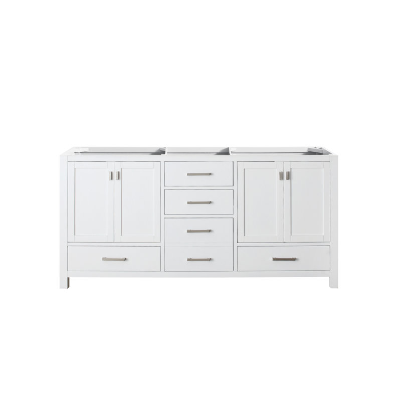 Modero 72'' W Double Bathroom Vanity Base, White