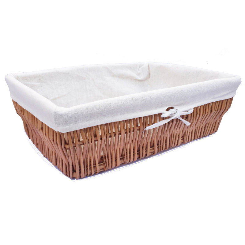 Brambly Cottage Wicker Decorative Basket, Pine, 12cm H x 38.5cm W x 24.5cm D