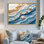 Abstrait coquillage et plage vue aérienne V - art mural côtier pour le salon