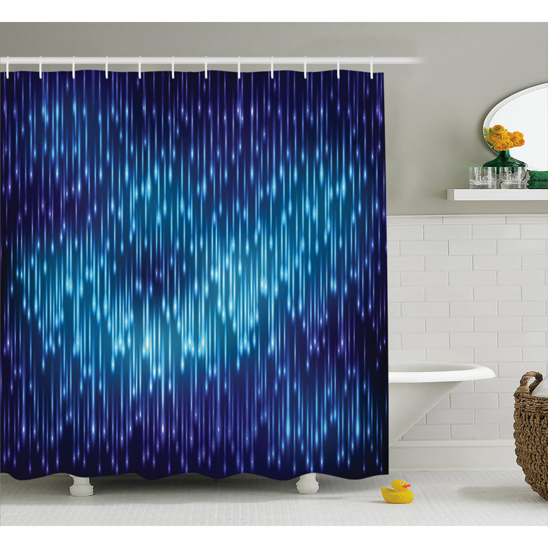 Rideau de douche simple rain with lights décoration, H 69 po x l 105 po