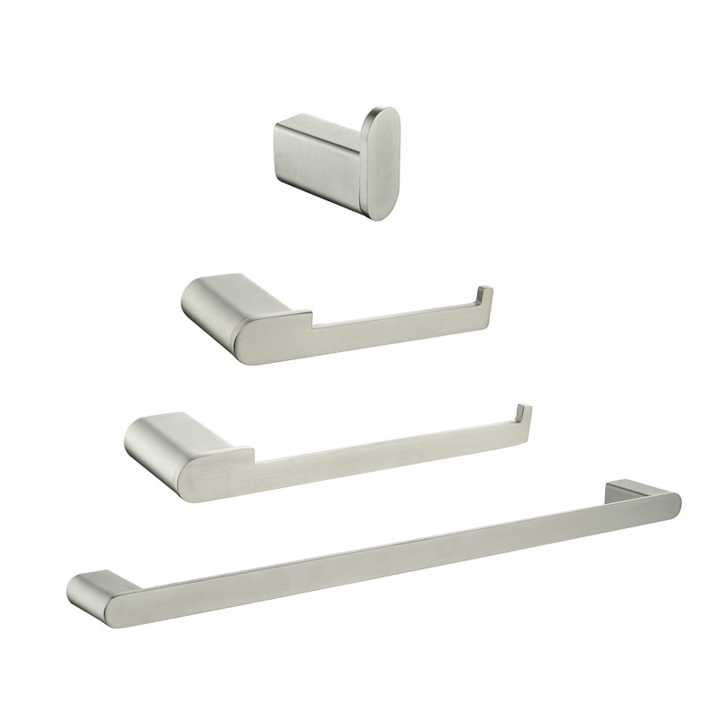 4 - Piece Bathroom Hardware Set, Brushed Nickel