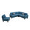  Canapé modulaire de coin en L bleu 4 pièces Lazara