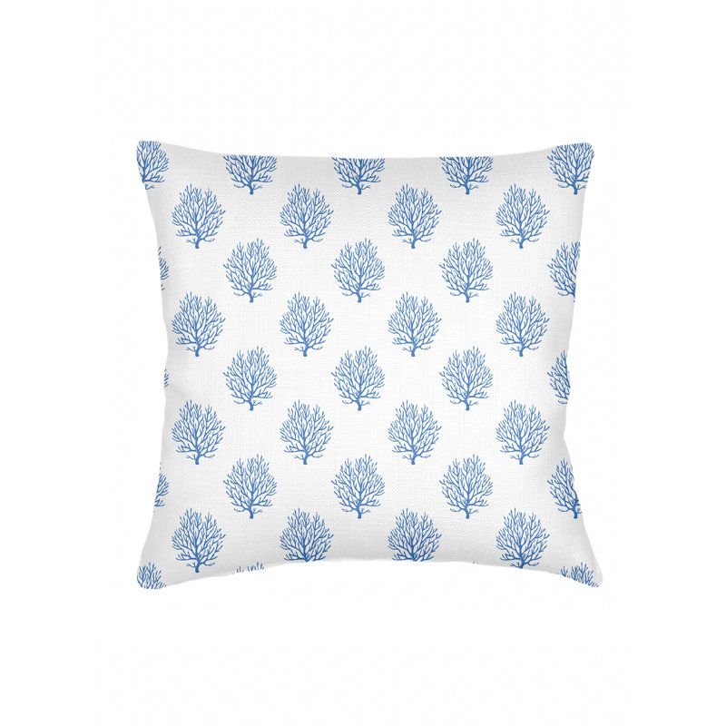Printed Pillows Linen Geometric Accent Pillow, Blue, Square 26", Down Blend