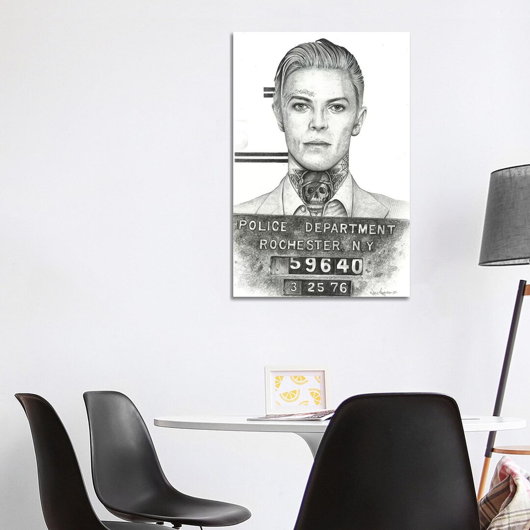 Leinwandbild Verbrecherfoto Bowie von Inked Ikons