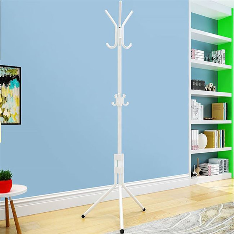Annastazia Iron Freestanding Coat Rack, White