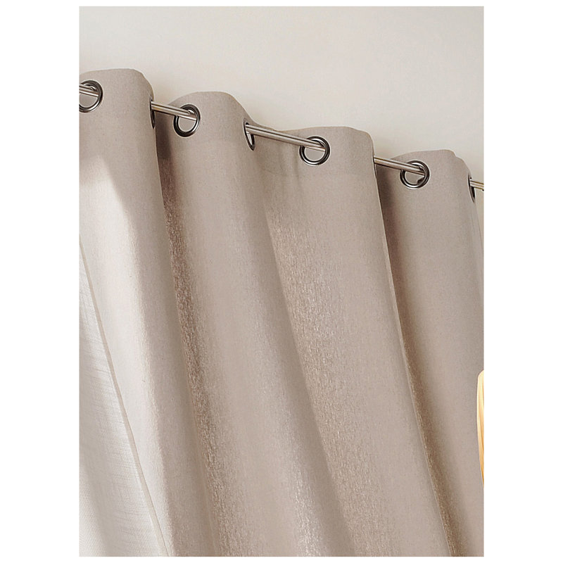 Garri Charlotte Eyelet Semi Sheer Single Curtain, Natural