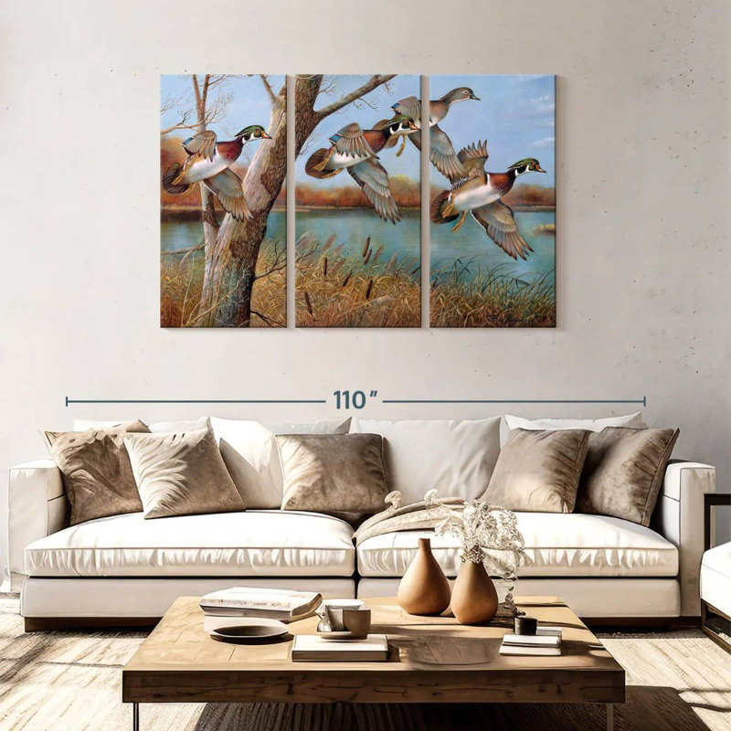 Brampt volant des canards en bois, H 48 po x l 74 po