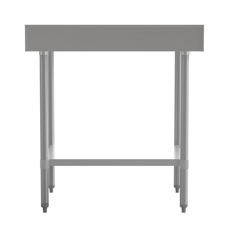 Commercial Stainless Steel Kitchen Prep Table with Adjustable Shelf and Backsplash