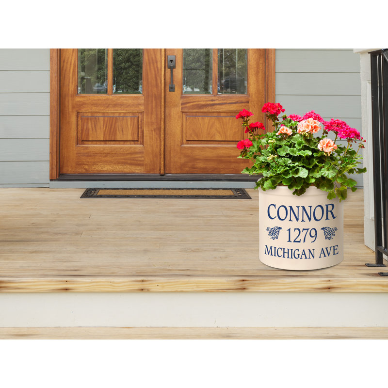 Pot de fleurs en céramique personnalisable pinecone Woodhouse, Bleu, Oui
