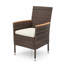 Chaise de patio 4 pièces en rotin brun toutes saisons