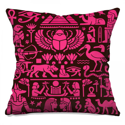 Egyptian Hieroglyphs Symbols Double Sided Throw Pillows