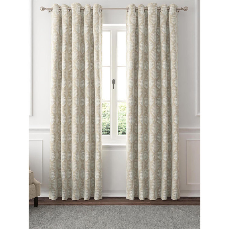 Jiromi Room Darkening Curtain Pair, Beige
