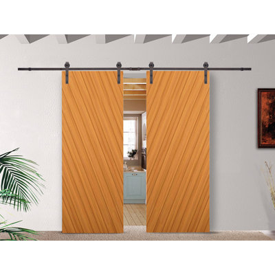 Classic Bronze Steel Double Door Barn Door Hardware Kit Standard Double