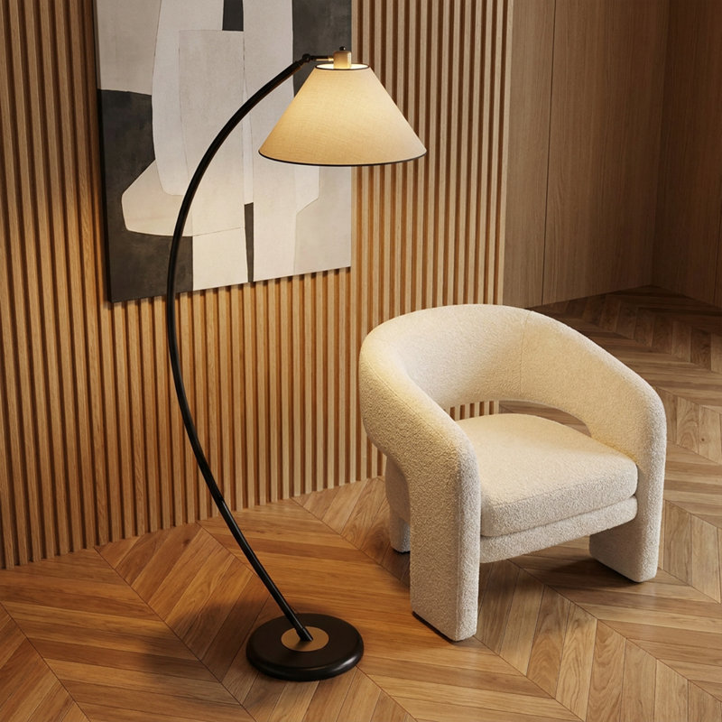 Lampadaire intégré Solana noir à hauteur réglable