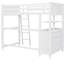 Lit mezzanine blanc simple avec tablette et tiroir - Organisez votre bureau en bois massif avec une solution peu encombrante-599900366