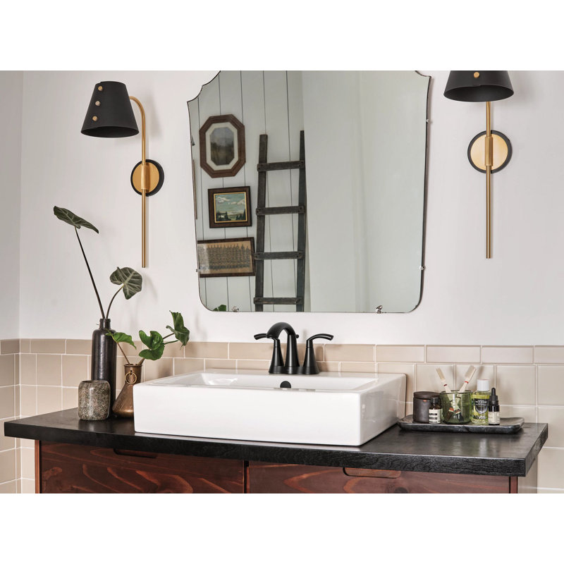 Glyde Standard Centerset Bathroom Faucet, Matte Black