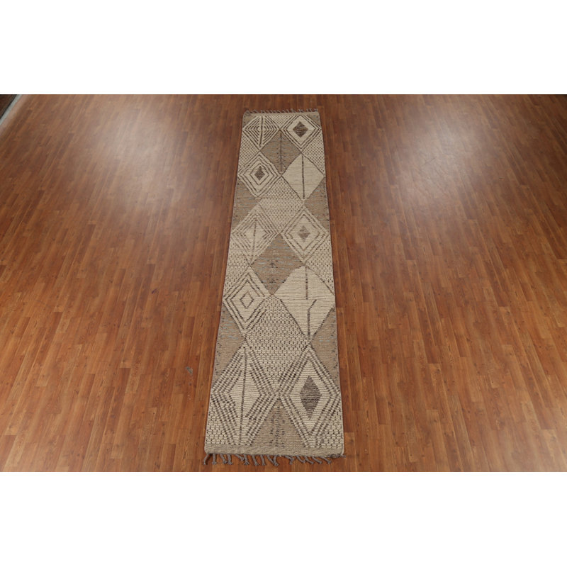 Geometric Moroccan Oriental Runner Rug 3x13