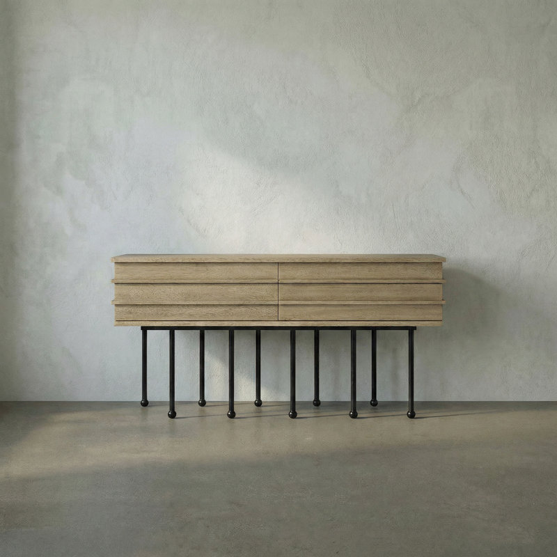Oliver 60'' W Solid Wood Console Table, Washed Walnut