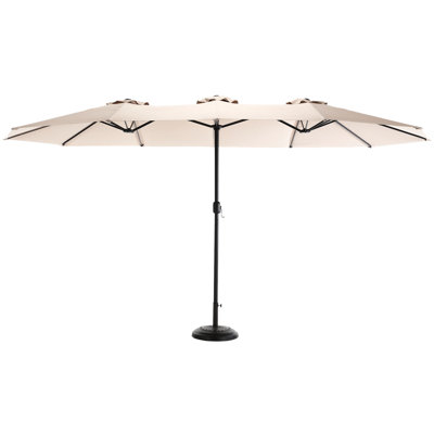 14.8 Ft Rectangular Double Sided Outdoor Umbrella In Orange. 100% Fabric, Convenient Operation. For Backyard, Poolside And Lawn - Canopy, Elderly .