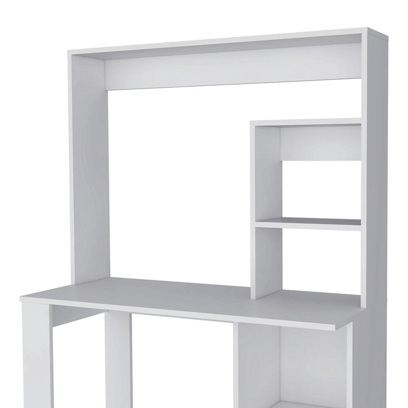 Palisades Computer Desk With Hutch And Storage Shelves White