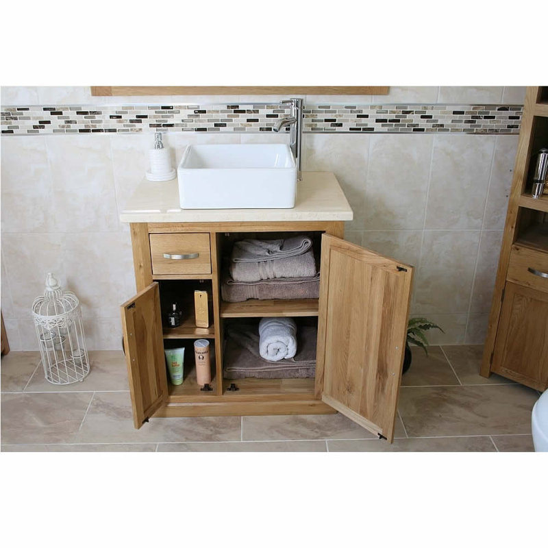 Degnan 750mm Single Bathroom Vanity with Vessel Ceramic Basin, Cream