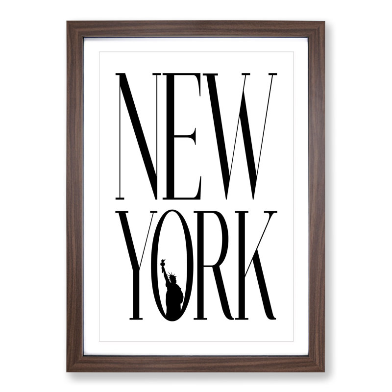 New York - Framed Print, 48cm H x 36cm W x 2cm D, Walnut Framed