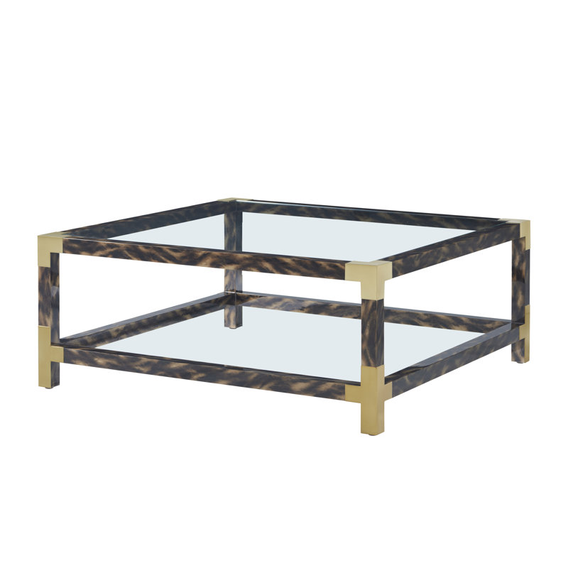 Arakan Glass Cocktail Table, 18" H x 44" W x 44" D