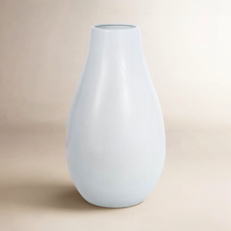 Vase de table en céramique Mable, H 20,25 po x L 16,60 po x l 11,65 po, White