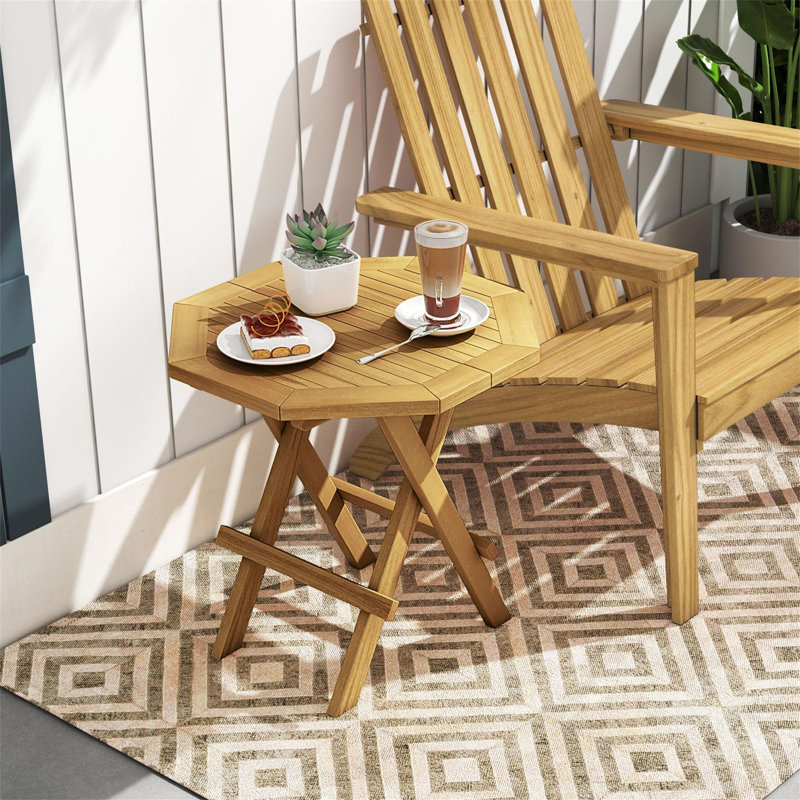 Wood Outdoor Chat Table , 50cm W 50cm D