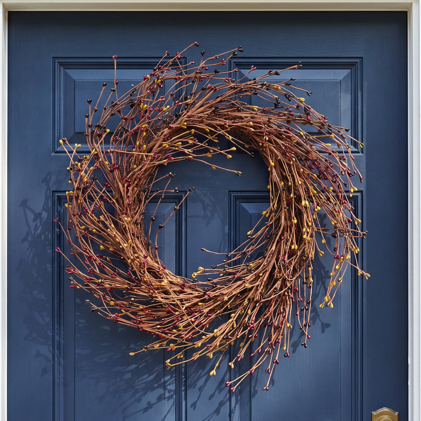 22" Handcrafted Berry Thanksgiving Wreath, Black