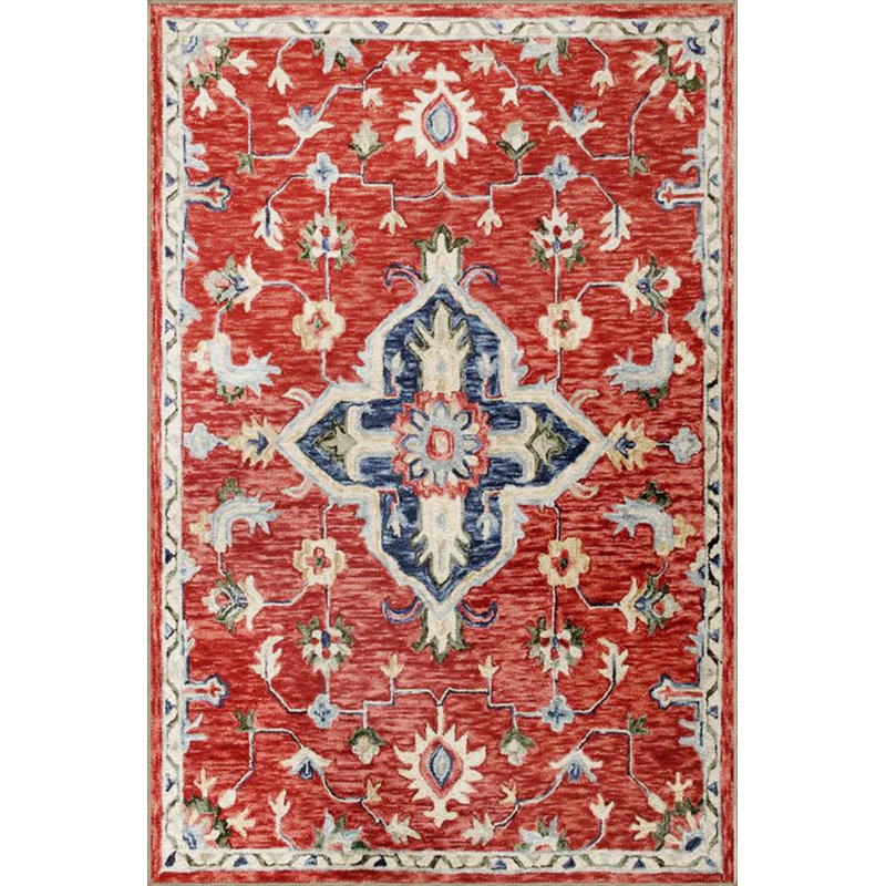 Tapis décoratif tissé traditionnel lavable à fleurs, Tapis de couloir 2 pi 6 po x 6 pi 7 po inclus