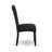 5 Piece Dinette Set for 4 Includes a Round Kitchen Table with Pedestal and 4 Black Color Linen Fabric Upholstered Parson Chairs, Black-2016339330-2016339331
