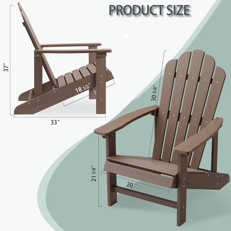 Chaise Adirondack en plastique Calhoun, Brun