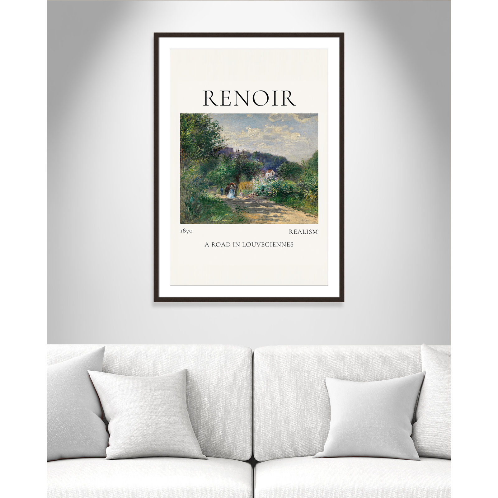Rocchetto "A Road in Louveciennes" Print, Walnut Single Picture Frame, Yes, 41.5" H x 29.5" W x 1.25" D
