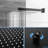 12 Inch Wall Mounted Square Shower System In Matte Black - Adjustable Slide Bar, Easy Installation, And Soothing Rainfall With Head Mount, Valve Spray Pattern