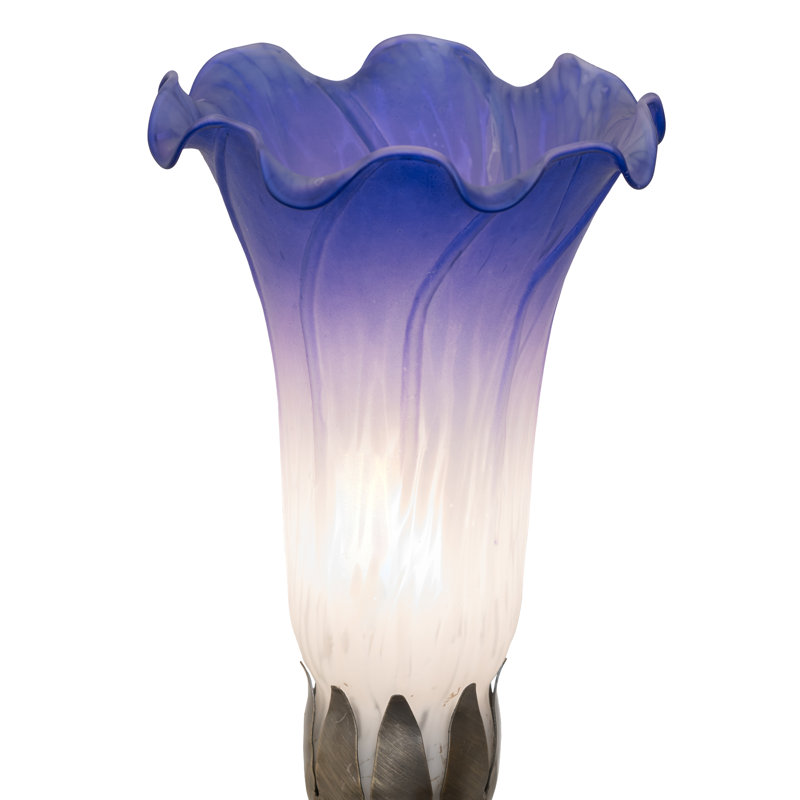 Lampe d'appoint 13 po x 13 po Tiffany Pond, Bronze, Bleu / blanc