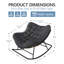 Chaise berçante d'extérieur en acier avec coussin Solvane-1358421381-1358421625