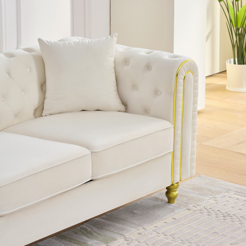 Ensemble de fauteuils Chesterfield, Blanc
