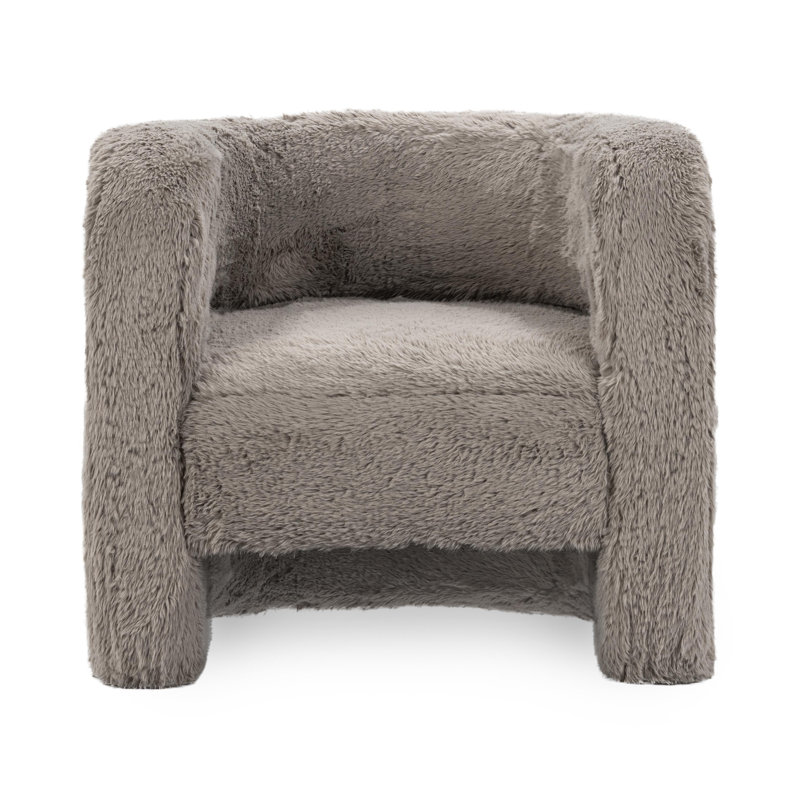 Teddy Plush Accent Chair, Granite Polyester