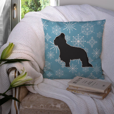 Coussin intérieur/extérieur en flocons d’hiver