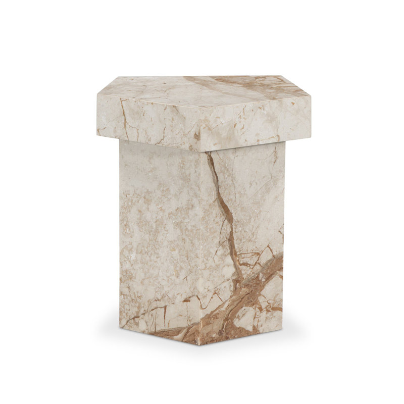 BRANDO End Table, Desert Taupe Marble