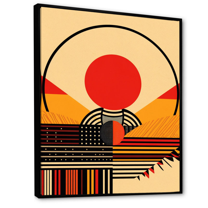 Beinteinn Red Bold Sunset II - impression, H 44 po x l 34 po, Cadre flottant noir