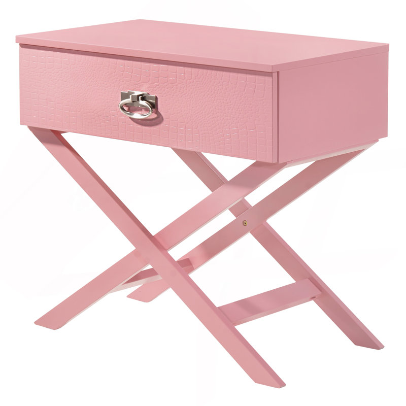 Charmante table de chevet rose pour les espaces modernes, Rose