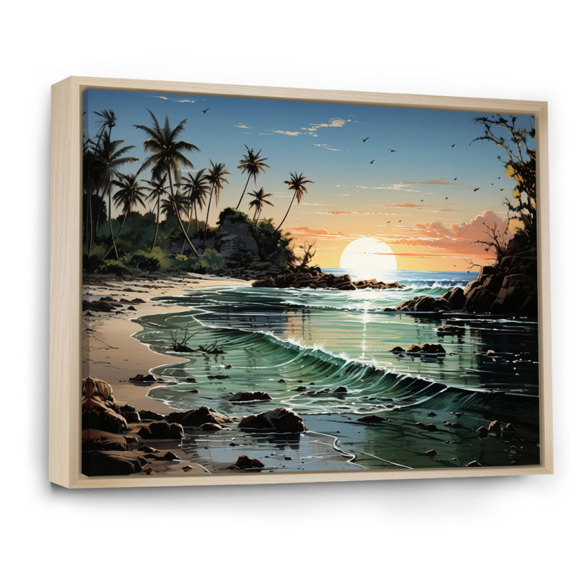 Dominicain au clair de lune II - reproduction sur toile, H 12 po x l 20 po x P 1 po, Cadre naturel flottant