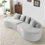 Canapé incurvé innovant et confortable en flanelle multicolore avec coussins, pour la détente et les rassemblements dans le salon-2143467709