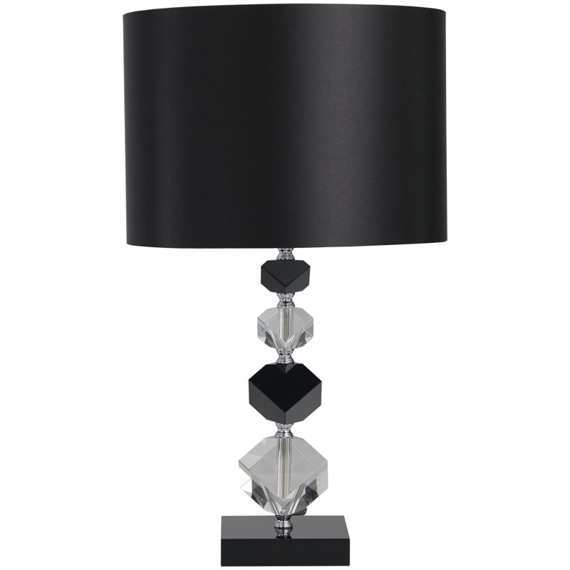 Tracey Crystal Table Lamp, 20.50" H x 12.15" W x 12.20" D, Black