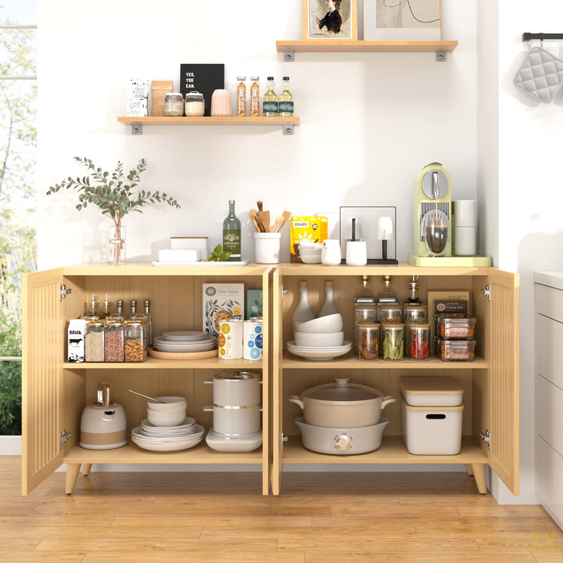 Armoire de rangement à 4 portes, buffet pour la salle à manger de la cuisine
